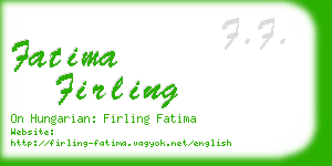 fatima firling business card